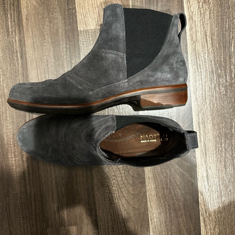 Naot Gray Suede Chelsea Ankle Boots